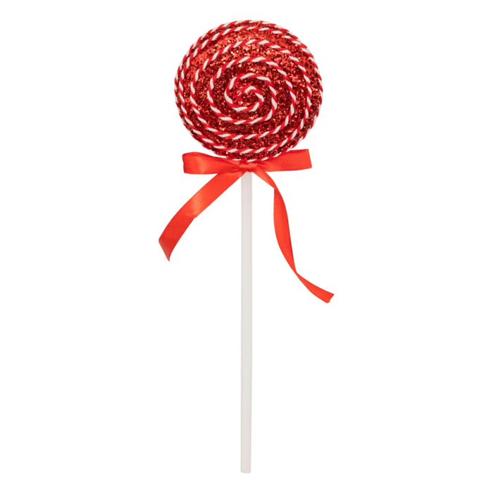 Lot de 8 sujets bonbon polystyrène H.max 30cm rouge et blanc