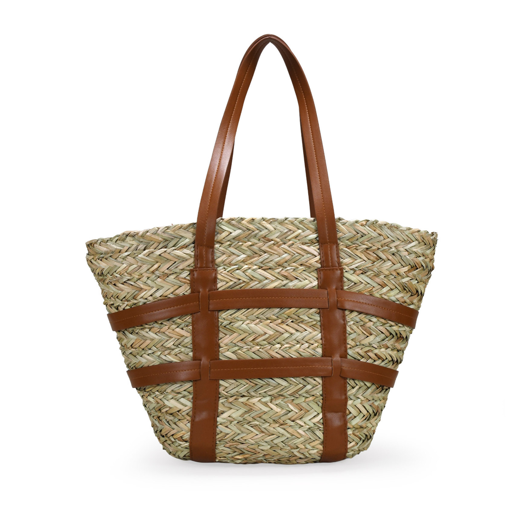 Capazo grande de hombro en rafia natural