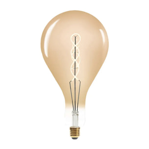 Ampoule LED "Poire" ambrée - filament torsadé E27