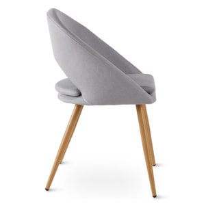 Pack 2 sillas gris para comedor o salón con reposabrazos y tapizadas