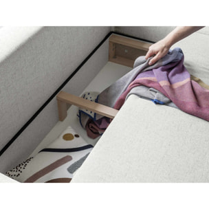 Olli - canapé d'angle droit - convertible - avec coffre - 4 places - en tissu - Beige