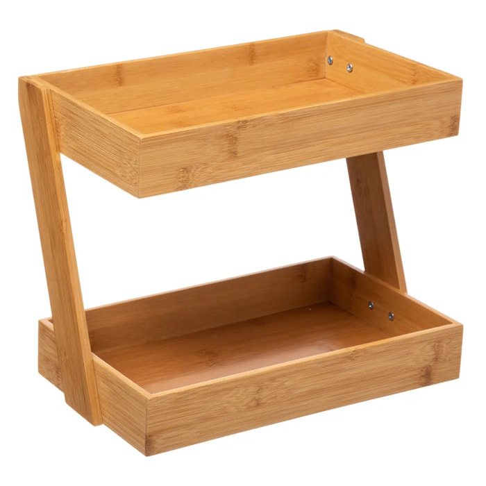 Organiseur 2 plateaux bambou grand modèle