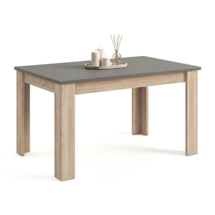 Mesa de comedor extensible en roble canadian y gris grafito 140-190x90 cm Sira Roble Canadian - Gris Grafito
