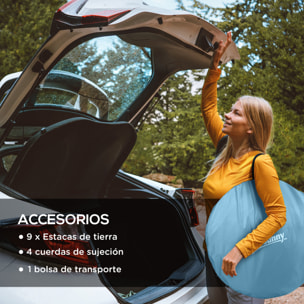 Tienda de Campaña para 2-3 Personas Tienda Acampada Impermeable de 2000 mm con Bolsa de Transporte para Camping Pescar Senderismo 245x148x105 cm Azul