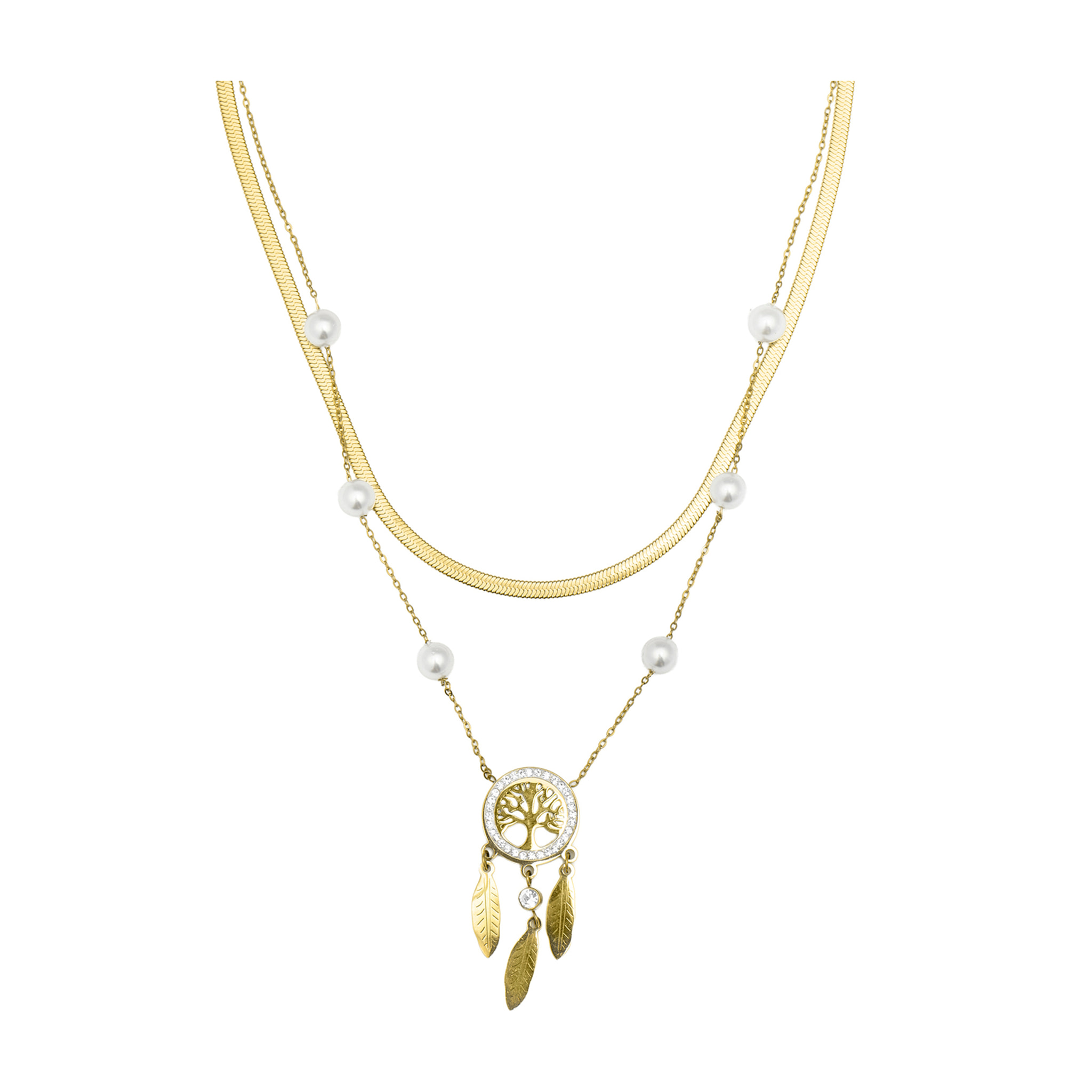 Collar Anthori acabado oro amarillo 18k