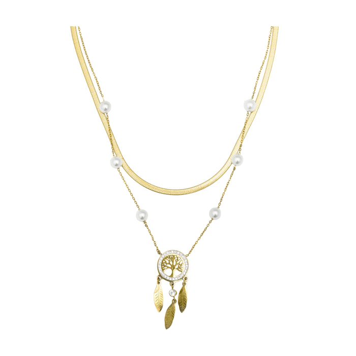 Collar Anthori acabado oro amarillo 18k