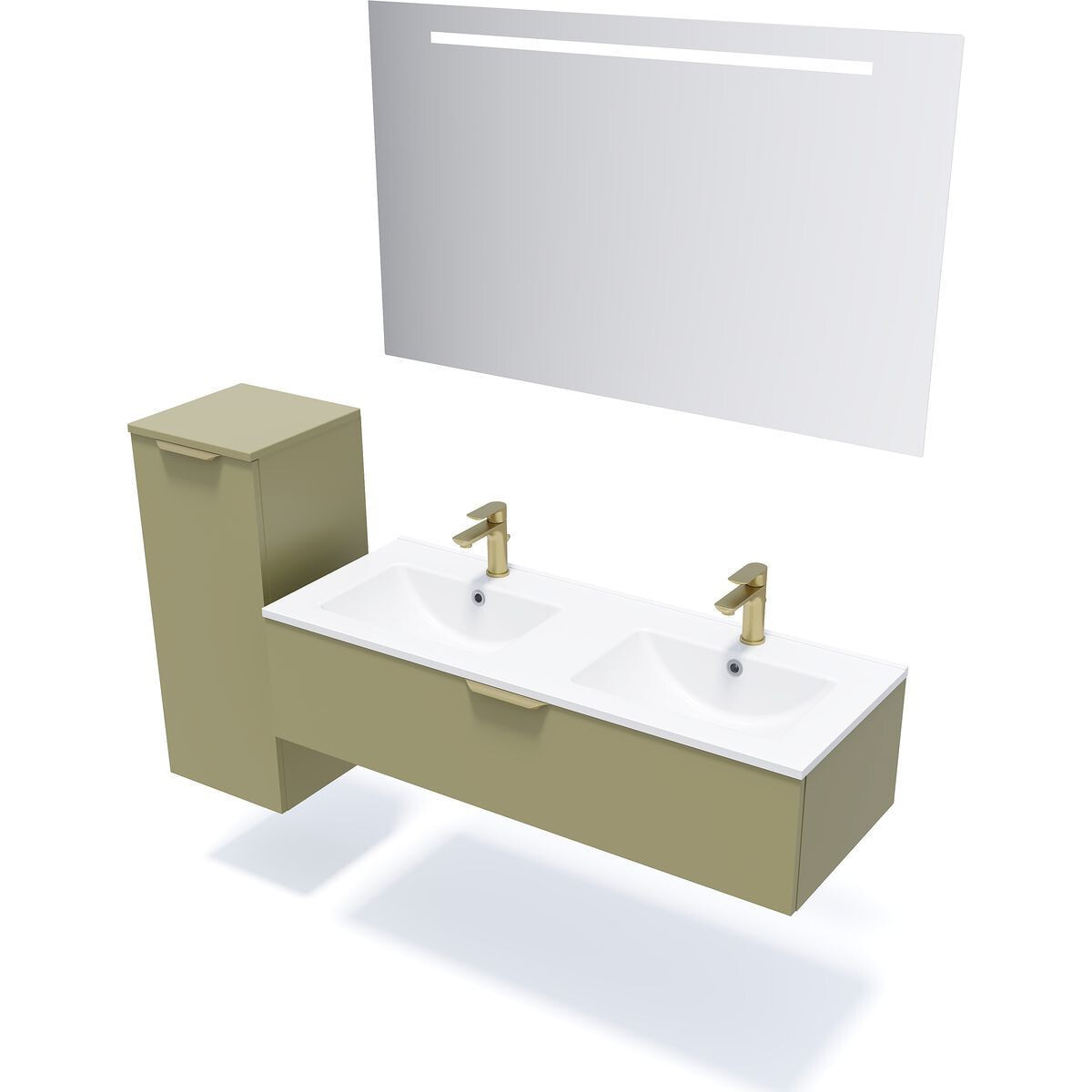 Ensemble double vasque 1 tiroir + miroir - VENICE
