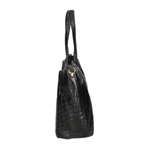 Borsa a spalla da donna - Modello Lorella - Vera pelle croco - 37.0 x 23.0 x 10.0 cm