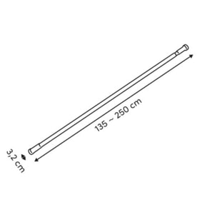 Tringle de douche extensible noir 250cm