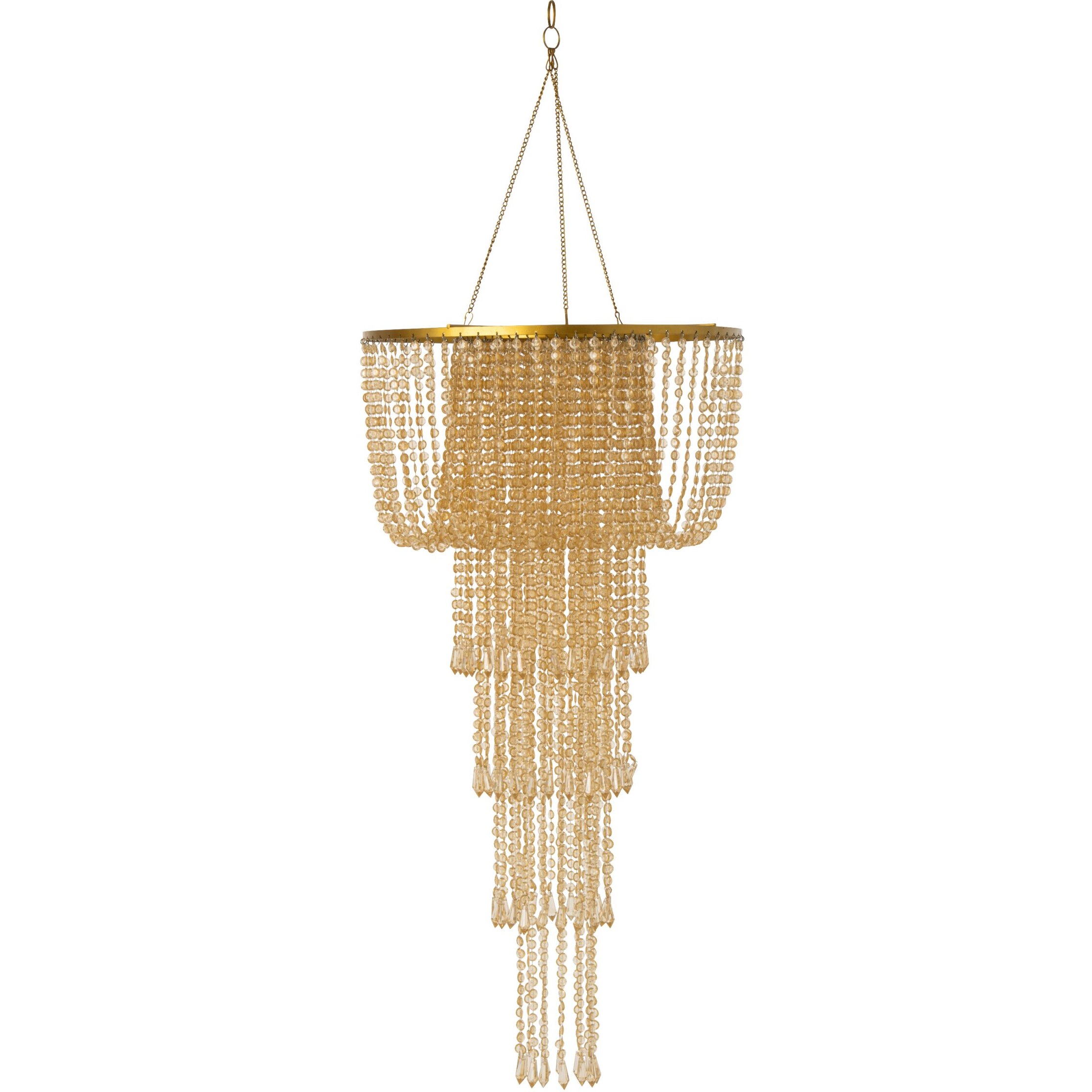 J-Line abat-jour chandelier perles - doré - small