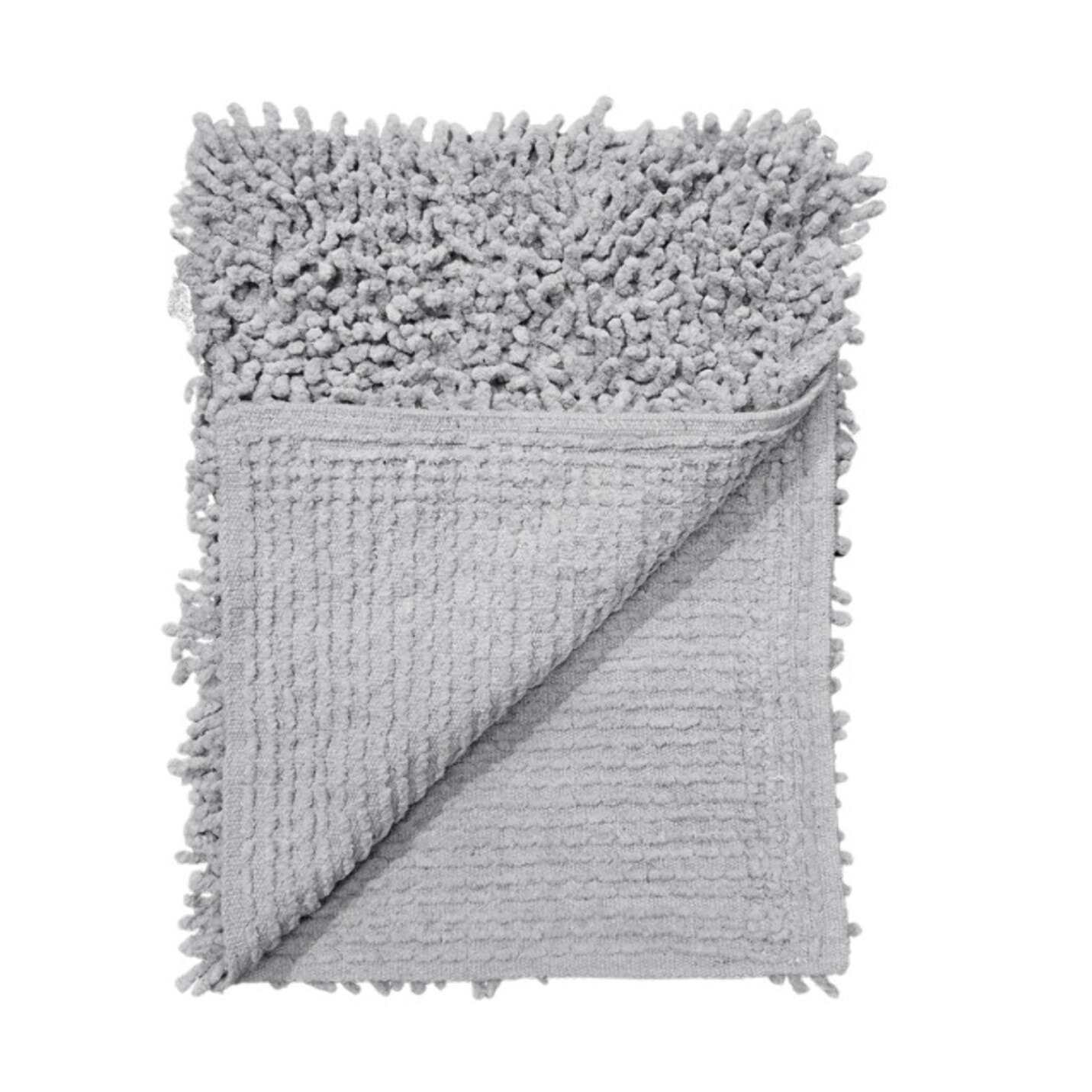 Tapis de salle de bain rectangulaire 40 x 60 cm en coton chenille - SHAGGY