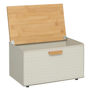 Boîte à pain "Sensia" en métal et bambou noir 35,5cm