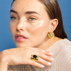 Anillo de Ónix acabado en oro amarillo de 18K- Rhumo