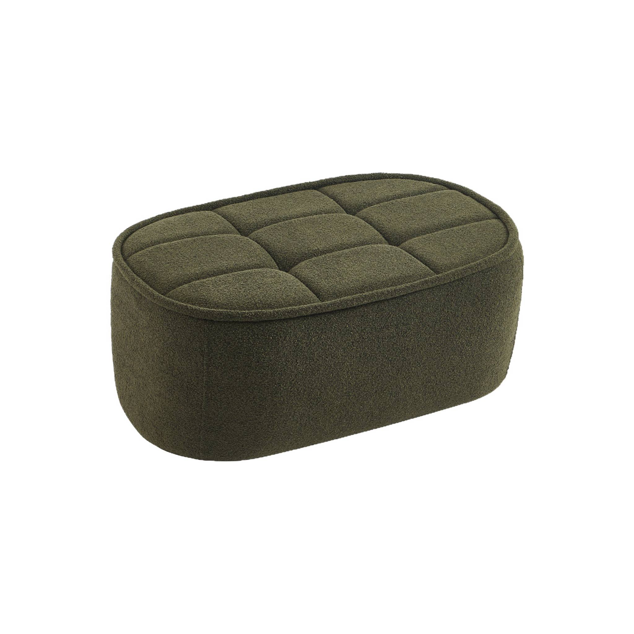 Canapé compressé modulable bouclette texturée 3 places avec repose pied BONI
