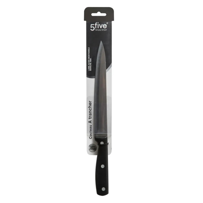 Couteau à trancher inox "Essentiel Black" lame 20cm