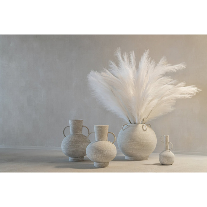J-Line Vase rond - fer - blanc