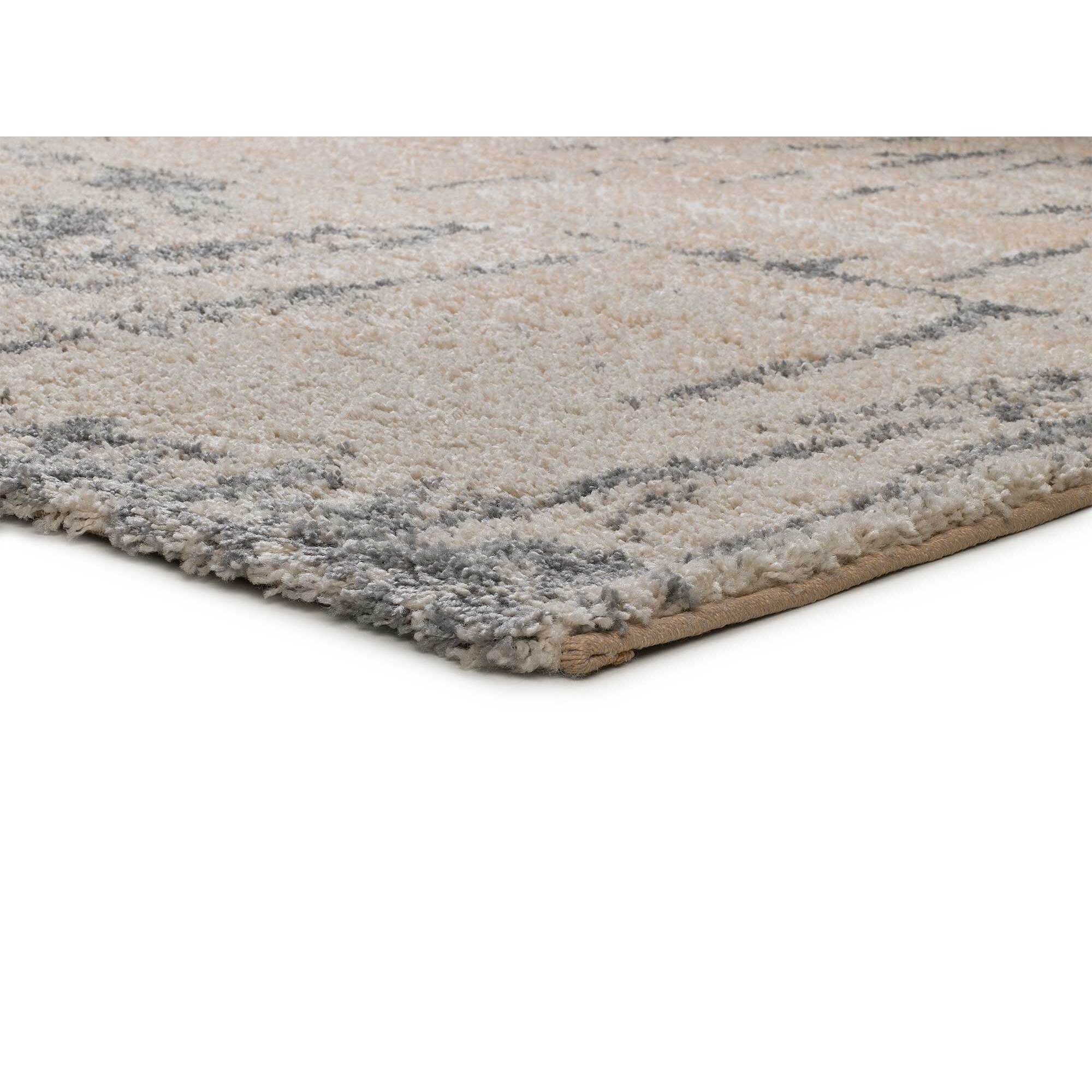 ENYA Alfombra Ã©tnica con relieve tipo shaggy plata, varias medidas disponibles.