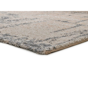 ENYA Alfombra Ã©tnica con relieve tipo shaggy plata, varias medidas disponibles.