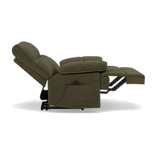 Chandler - Fauteuil relax électrique en velours texturé - Vert