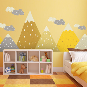 Stickers muraux enfants - Décoration chambre bébé - Autocollant Sticker mural géant enfant montagnes scandinaves GOPIKA