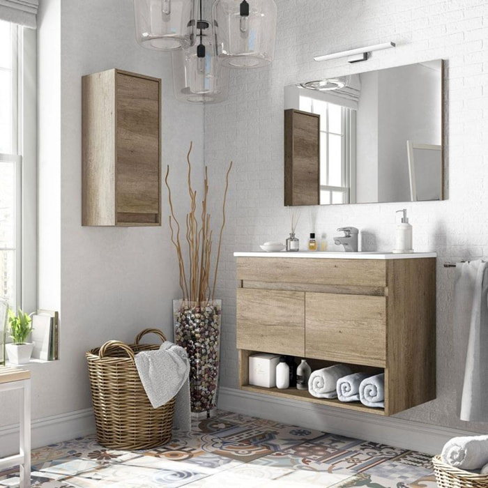 Mueble de baño con espejo Cotton 2 puertas Nordik