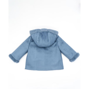 ABRIGO PIEL VUELTA CON PELO AZUL
