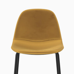Chaise pour îlot central en velours jaune 65 cm - Henrik