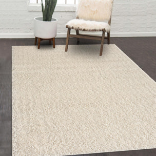 Tapis shaggy tissé motif uni KAFI