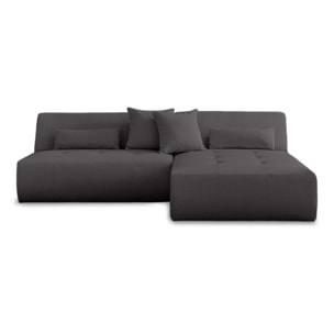 Onyx - canapé modulable d'angle réversible 4 places - en tissu - Gris foncé