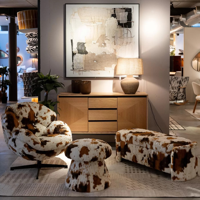 Banc-coffre 115cm vache Kare Design