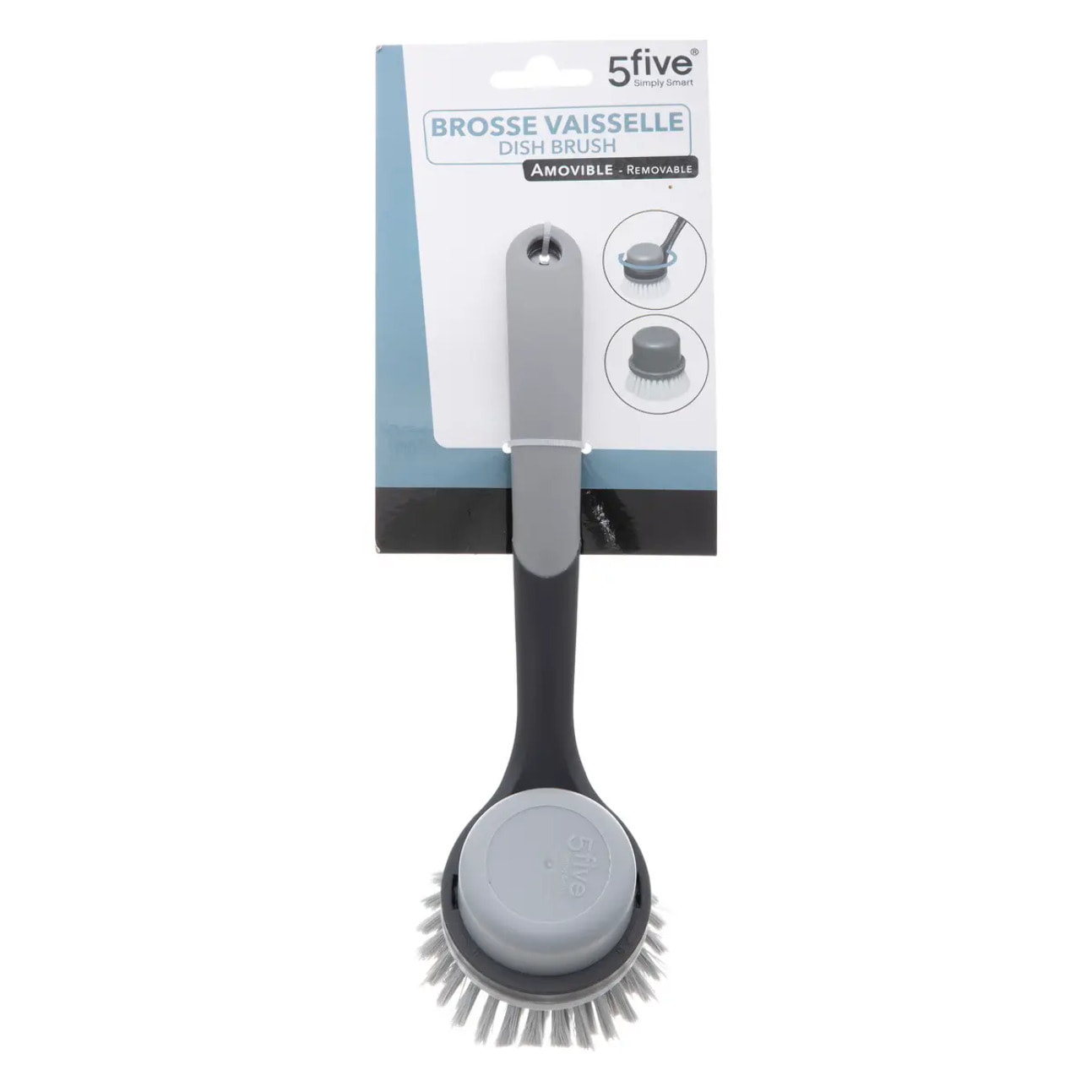 Brosse vaisselle amovible gris
