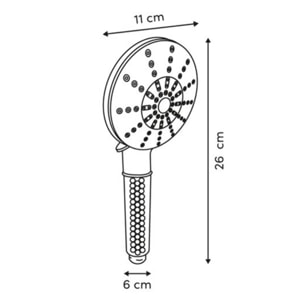 Pommeau de douche à billes noir 5 fonctions