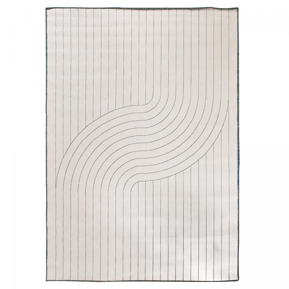 Tapis d'extérieur reversible Faje vert motif tendance ton sur ton