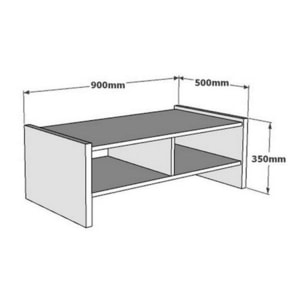 JUBA - Table basse en bois effet pierre - 2 niches