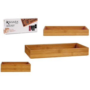 Organizzatore impilabile in bambù 38x15 cm.