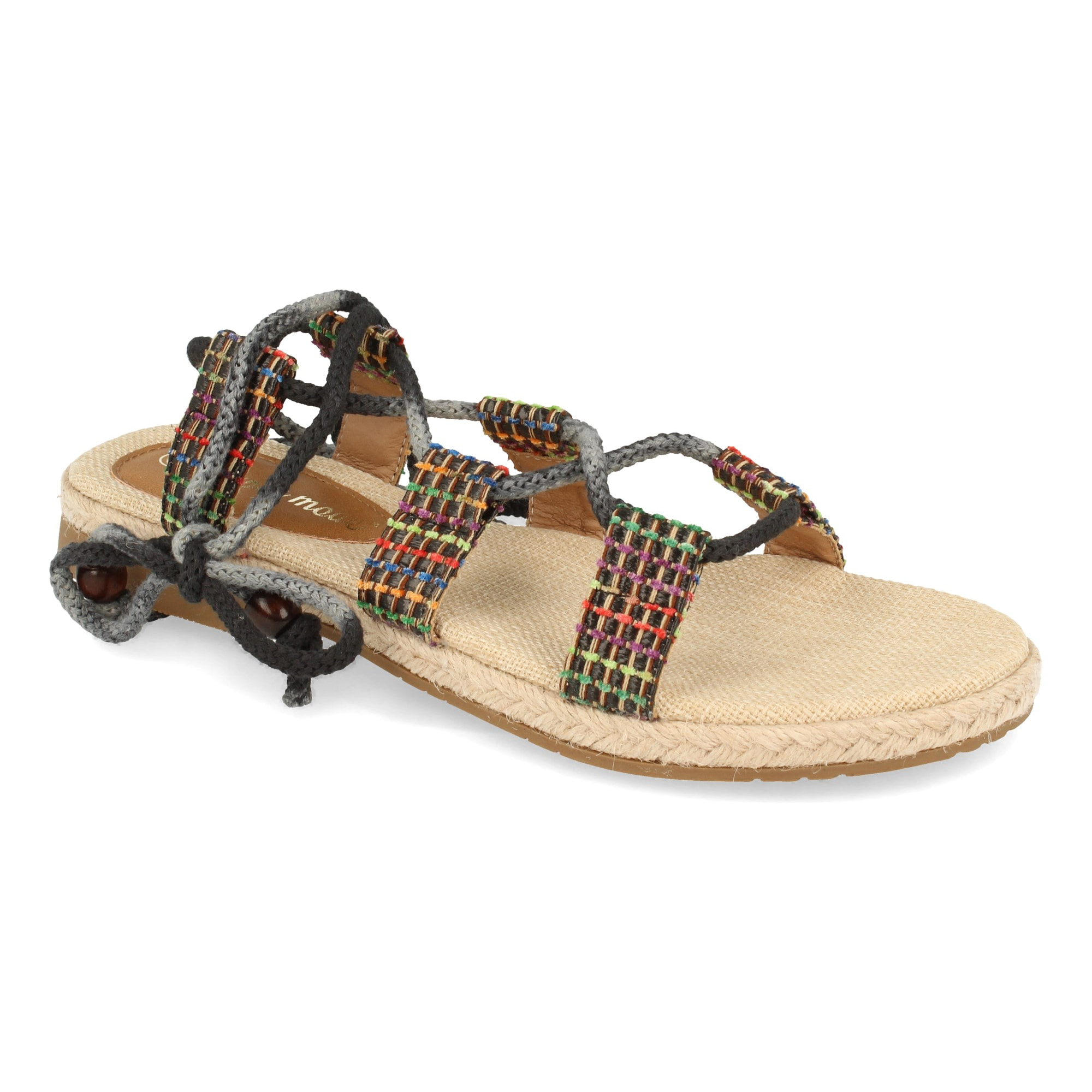 Sandalia Plana Multicolor con Cordones
