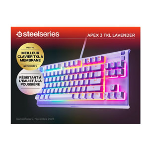 Clavier gamer STEELSERIES Apex 3 TKL Lavande