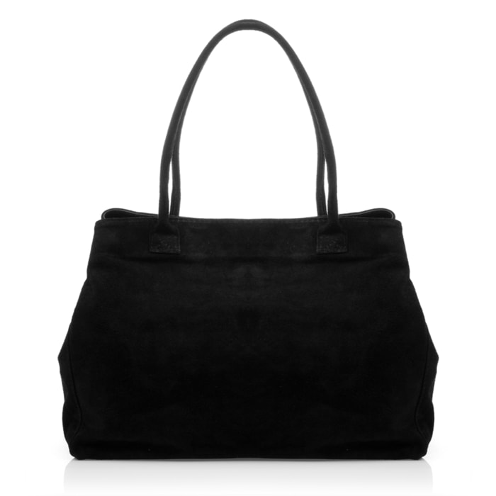 Annagrazia Bolso Shopper Mujer.Piel auténtica Gamuza