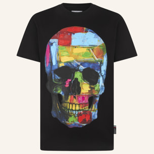 PHILIPP PLEIN Round Neck T-Shirt Painted Skull