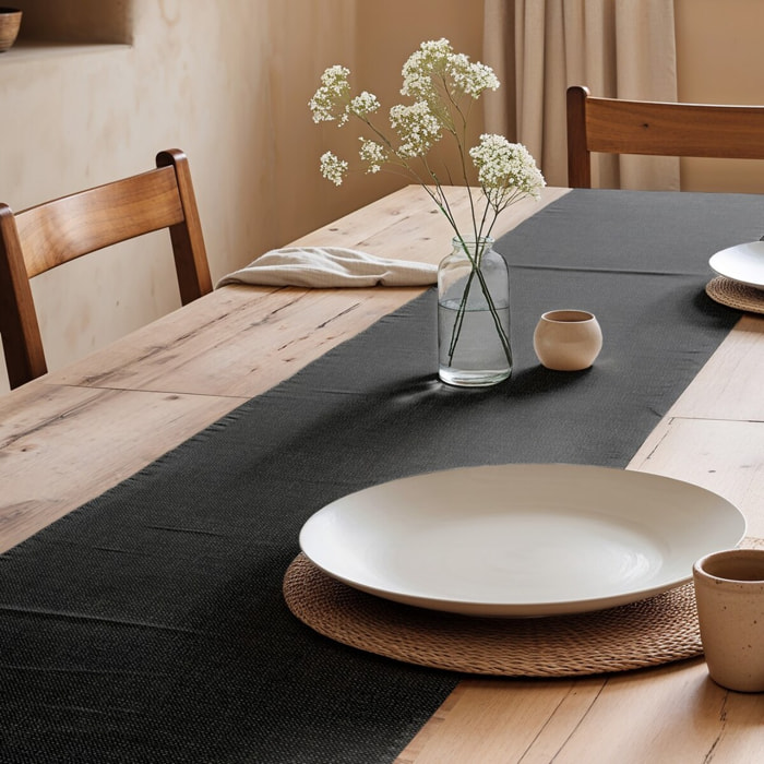 Chemin de table INDRA NOIR