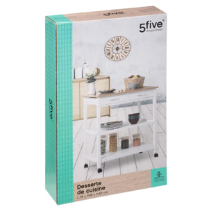 Dessertes 2 niveaux Blanc Bambou