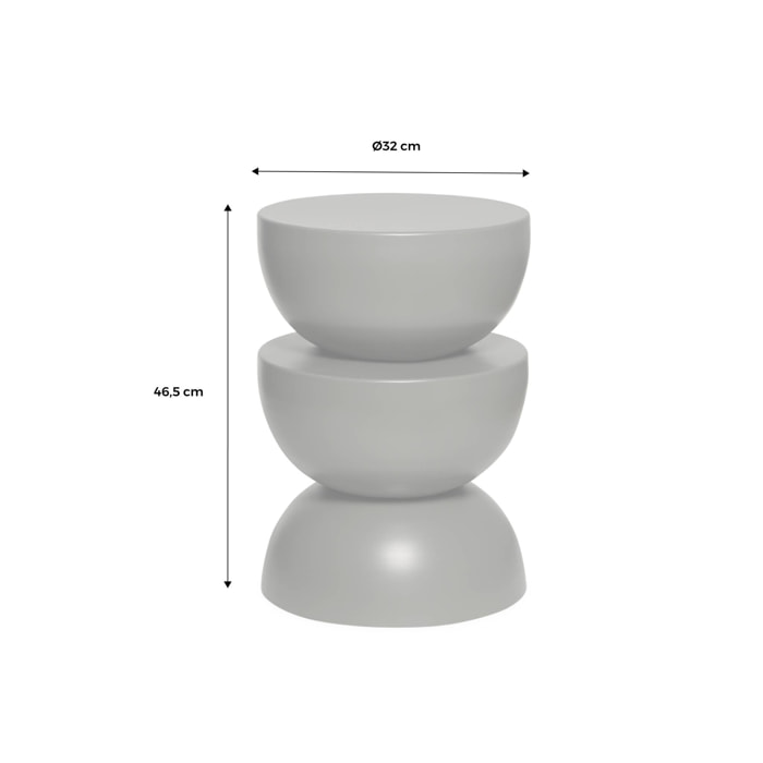 Table d'appoint. bout de canapé. table de chevet en métal effet glassy vert foncé Coumba. Ø32 x H 46.5cm