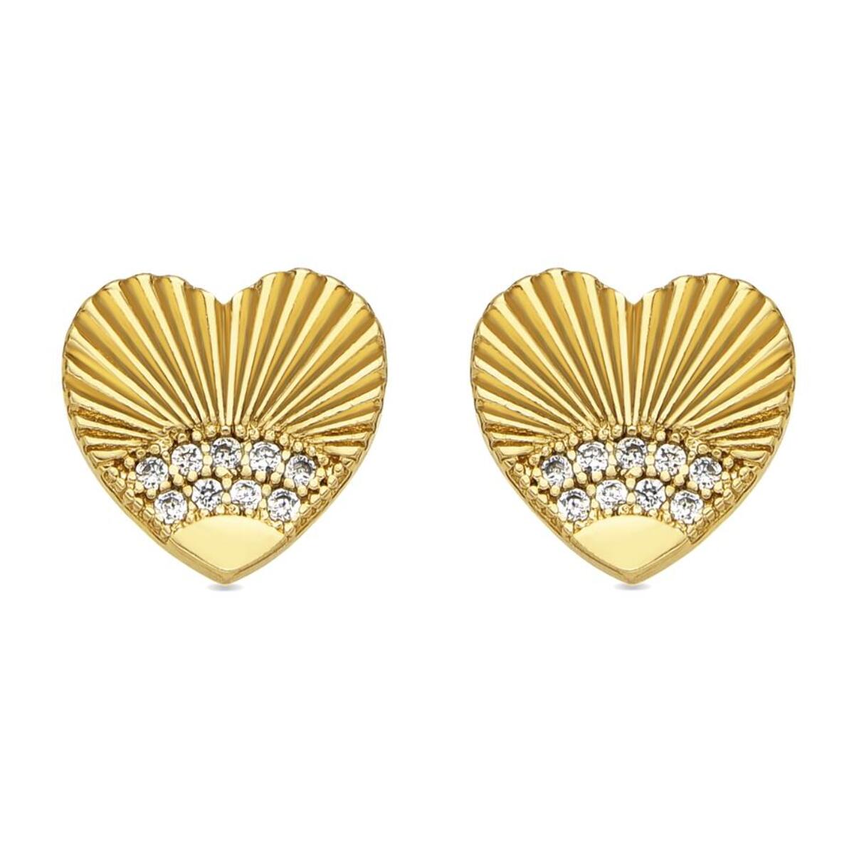Pendientes con Circonita Brillante acabado oro 18k