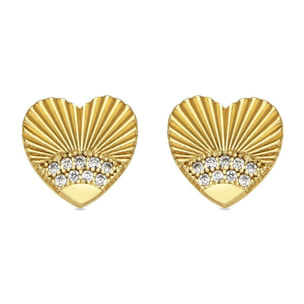 Pendientes con Circonita Brillante acabado oro 18k