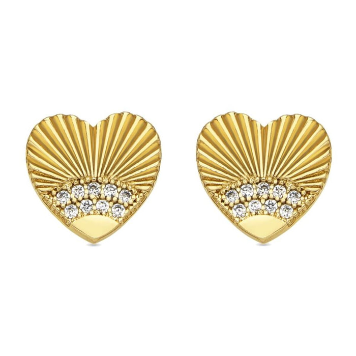 Pendientes con Circonita Brillante acabado oro 18k