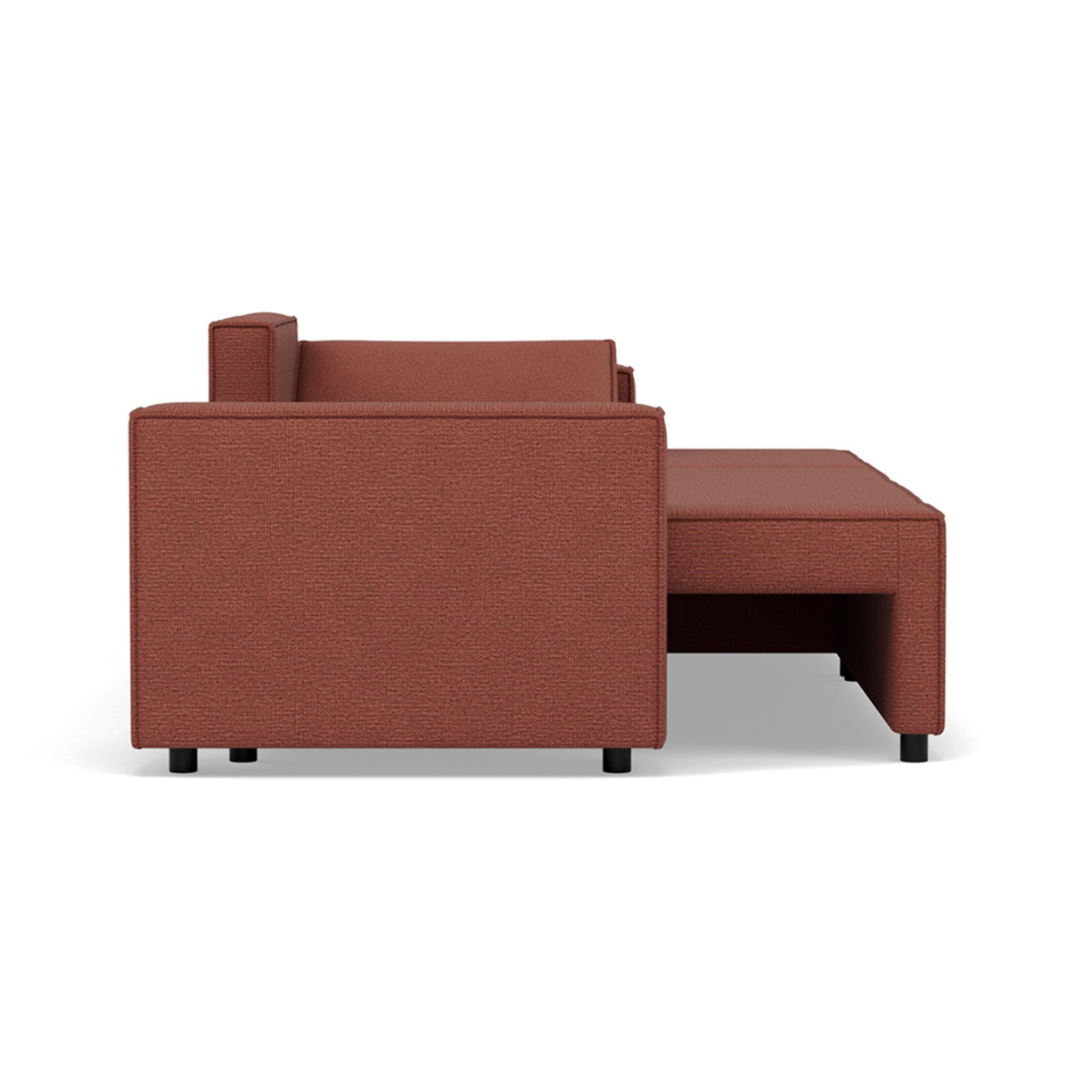 Jonas - canapé d'angle réversible 4 places convertible avec coffre en tissu texturé - Rose