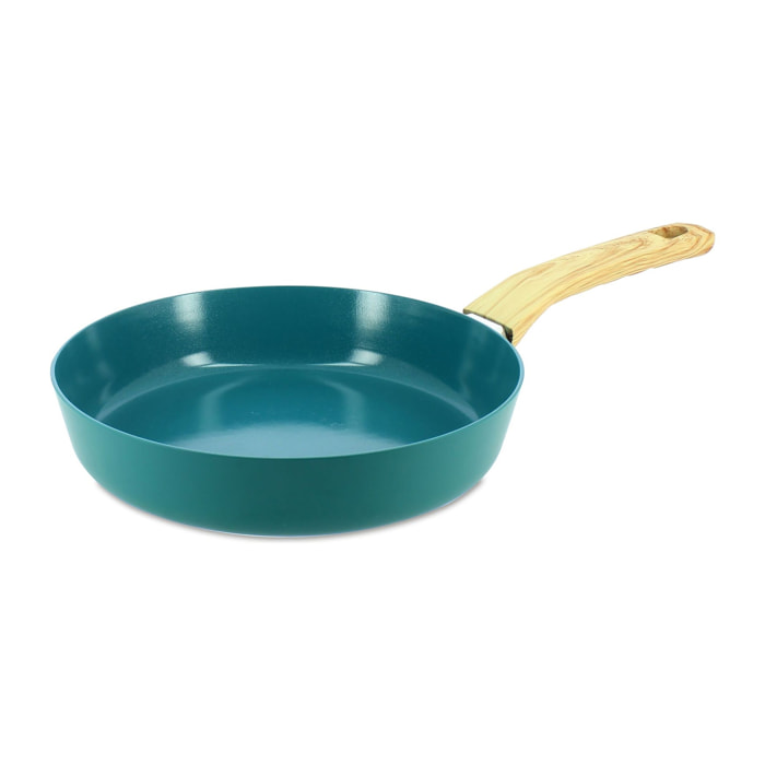 Poêle 24cm en aluminium recyclé bleu canard - tous feux COLORAMA
