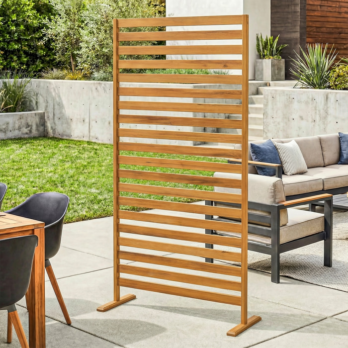 Biombo de Madera, 170x80 cm, Biombo Separador de Ambientes, Enrejado para Exterior, Jardín, Patio, Terraza, Marrón