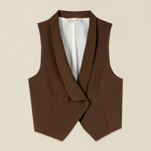 Oltre - Gilet corto sartoriale - Marrone