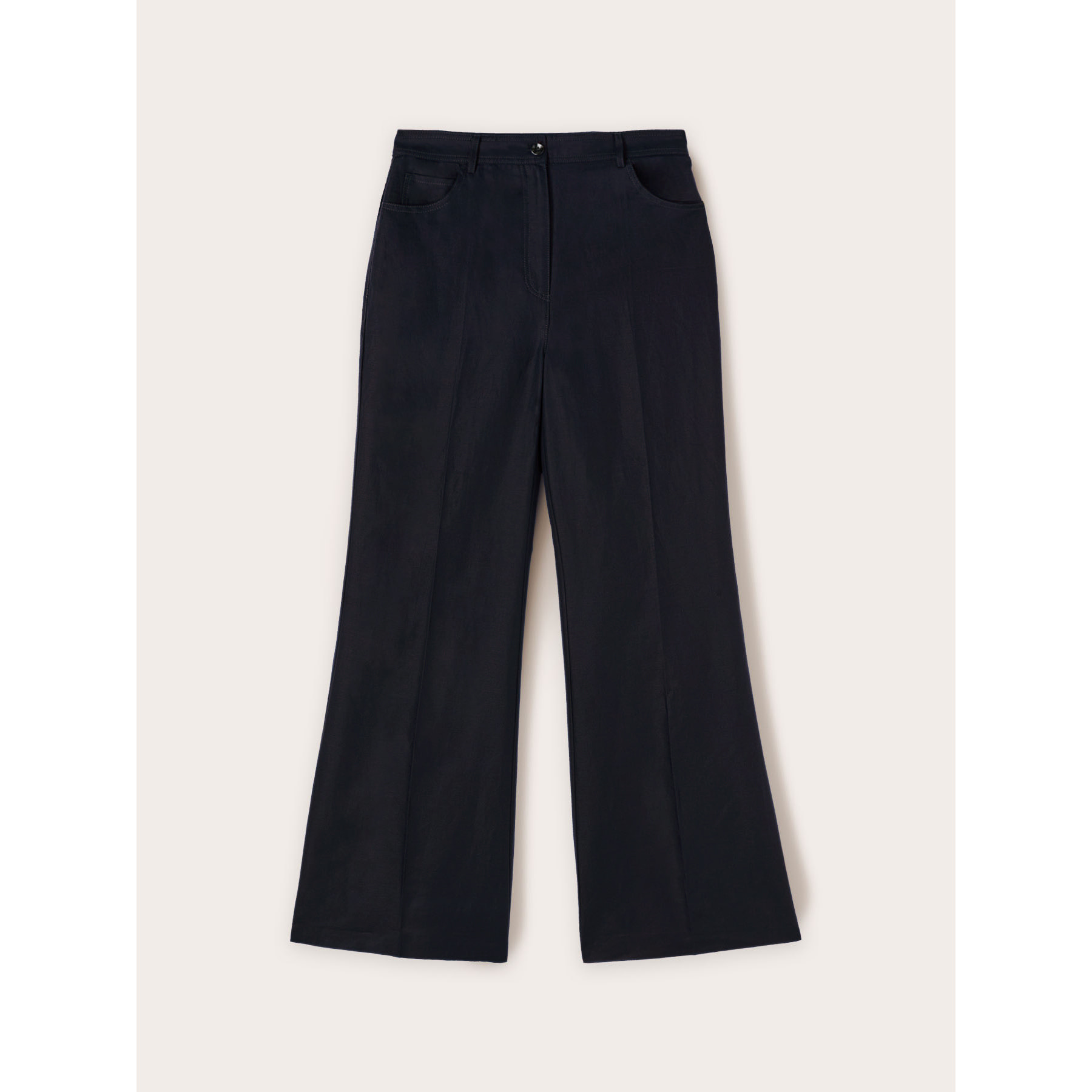 Motivi - Pantaloni wide leg misto lino - Blu